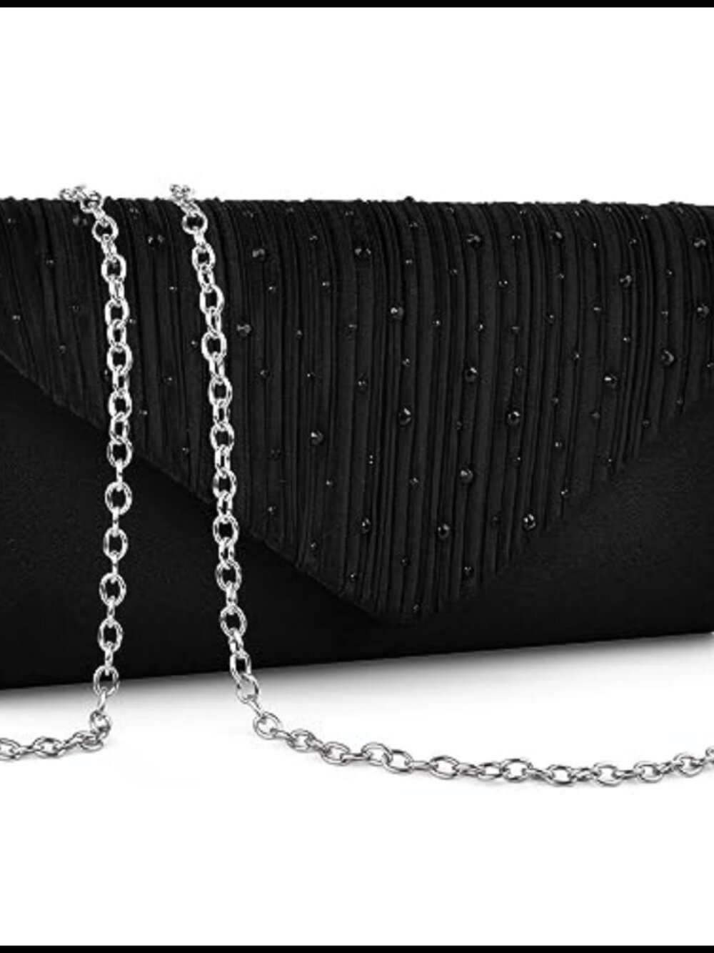 Satin Rhinestone Evening Clutch Crossbody Shoulder Bag Formal Wedding Party